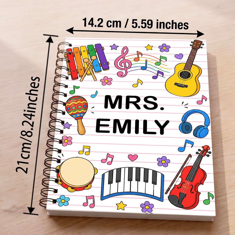 Custom Name Text Spiral Notebo - огляд і ціна Musical Instrument With Names