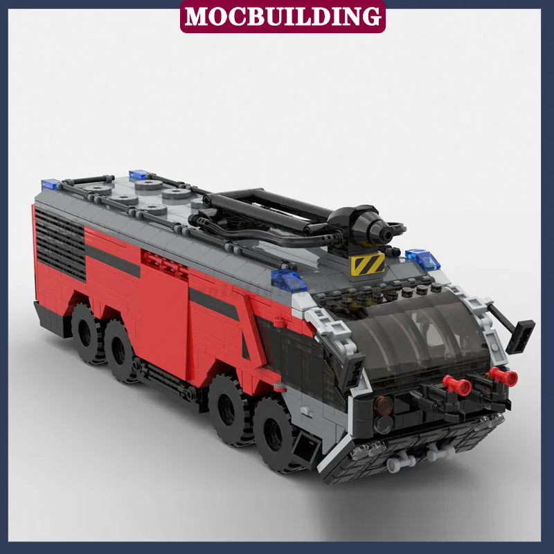 MOC City Truck Airport Fire Truck Model Building Block Assembly Transport Vehicle Collection Series Toy Gifts