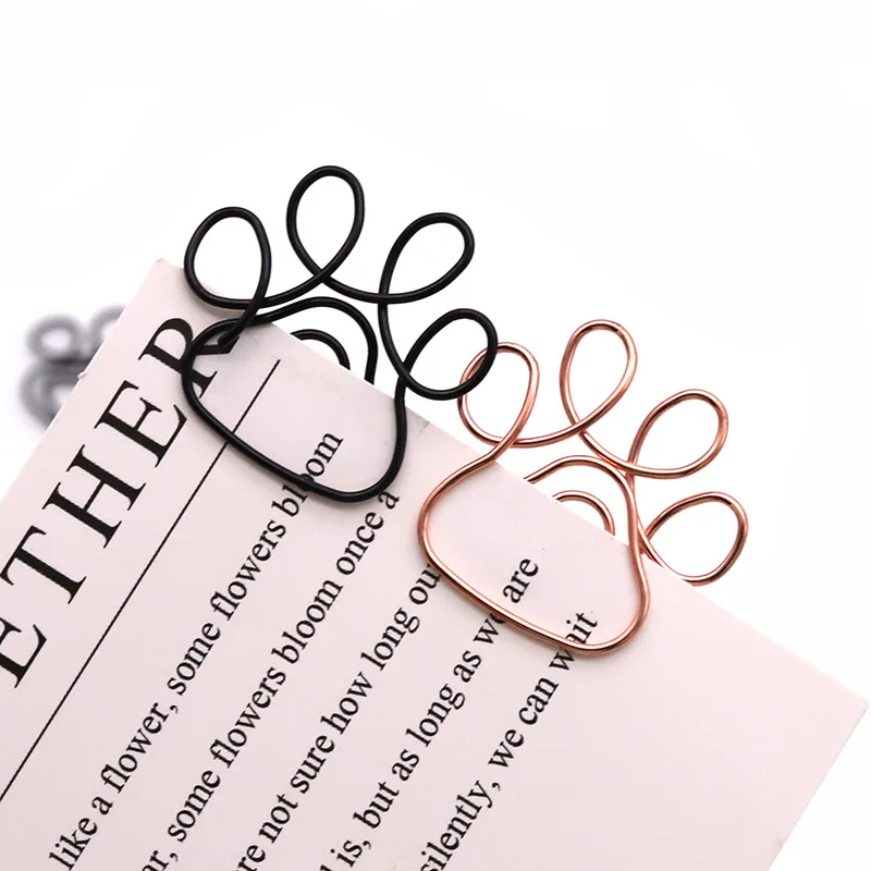 

Pet Claw Paper Clip Rose Gold Cute Shaped Paper Clips Metal Paperclip Decorative Bookmark Animal Design Paper Pin