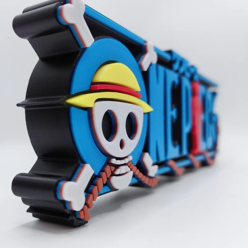 Figura de acción con logotipo de One Piece, letrero 3D de One Piece, soporte para muñecos, letrero decorativo para exhibición de modelos, adorno para exposiciones.
