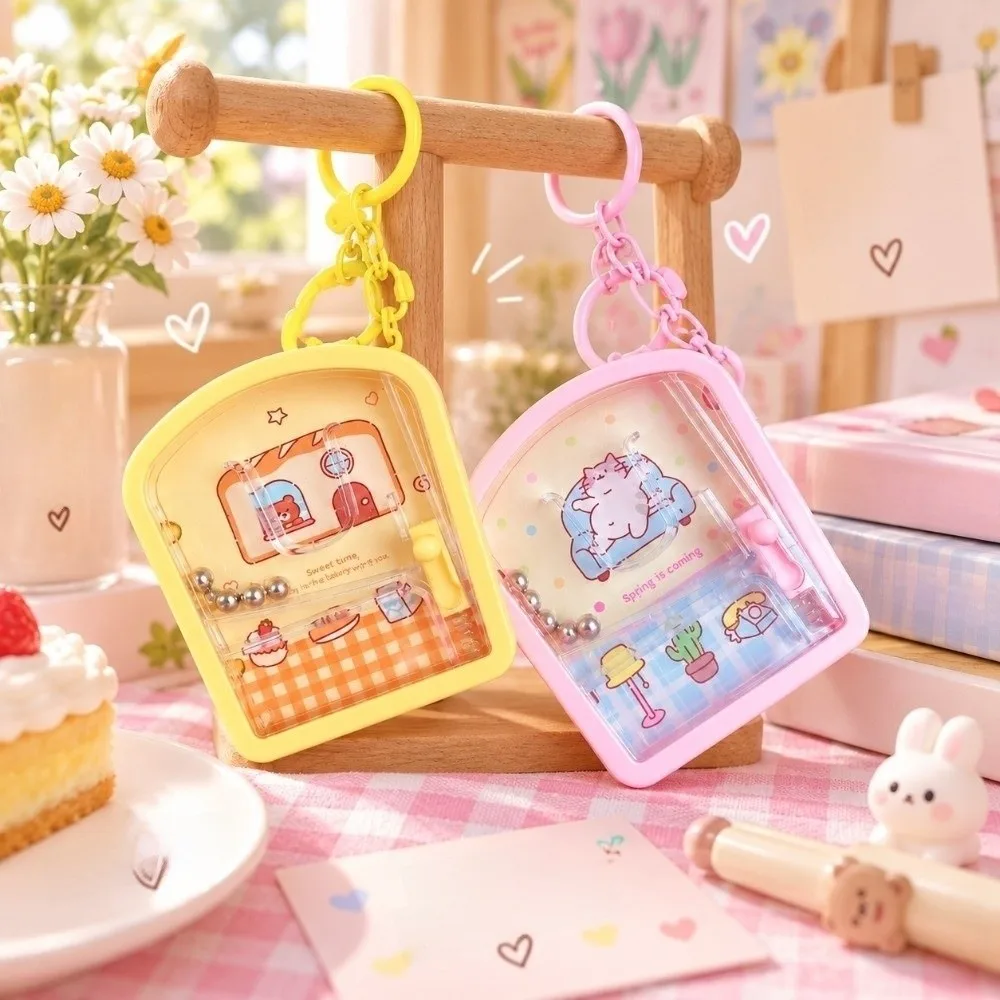 Cartoon Hanging Pendant Game Console Keychain Play Game Luminous Marble Game Key Chain Brain-boosting Bag Charm Kids