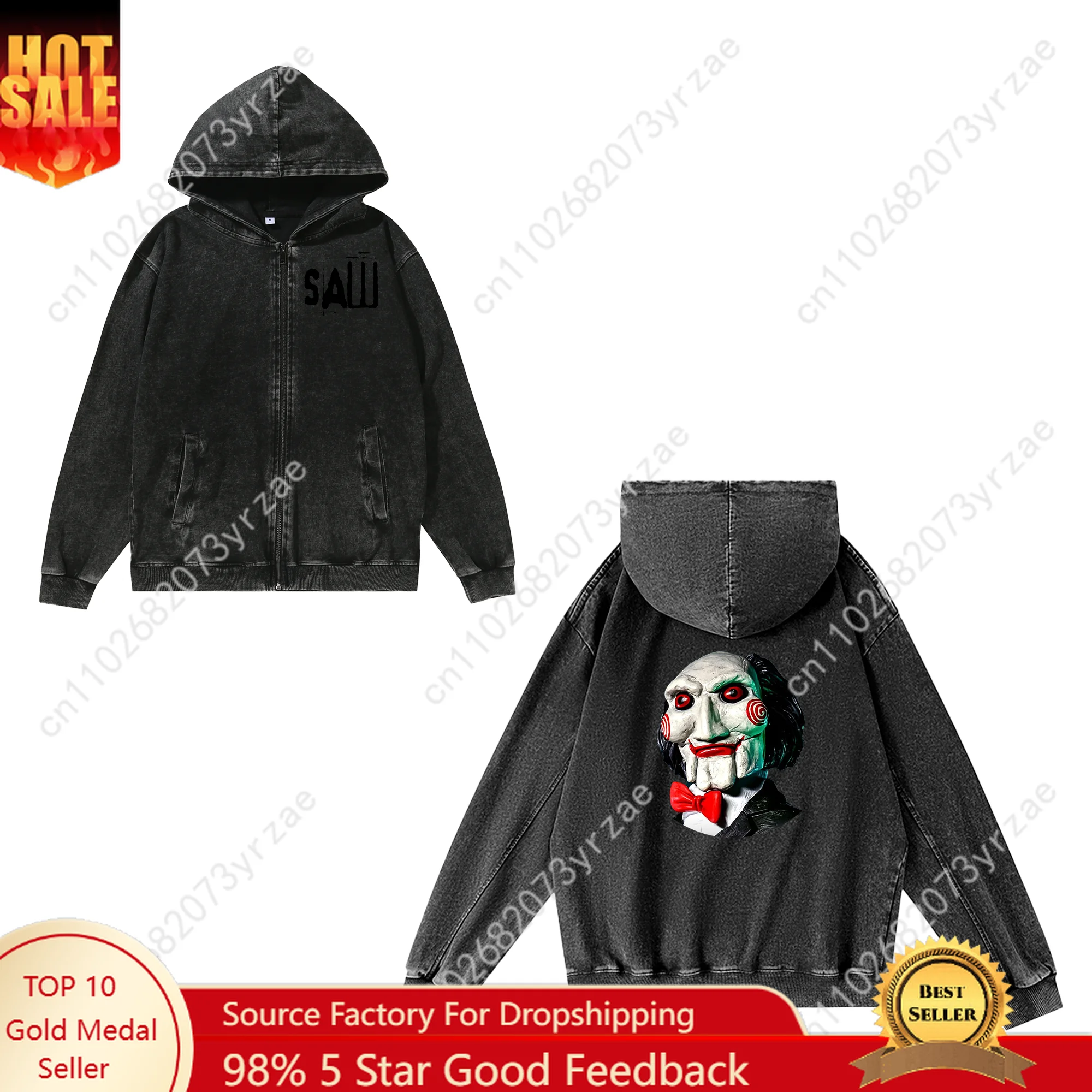 Толстовка на молнии с пилой, мужские и женские толстовки в стиле ретро для подростков, винтажный пуловер, толстовка, модная повседневная куртка на молнии на заказ