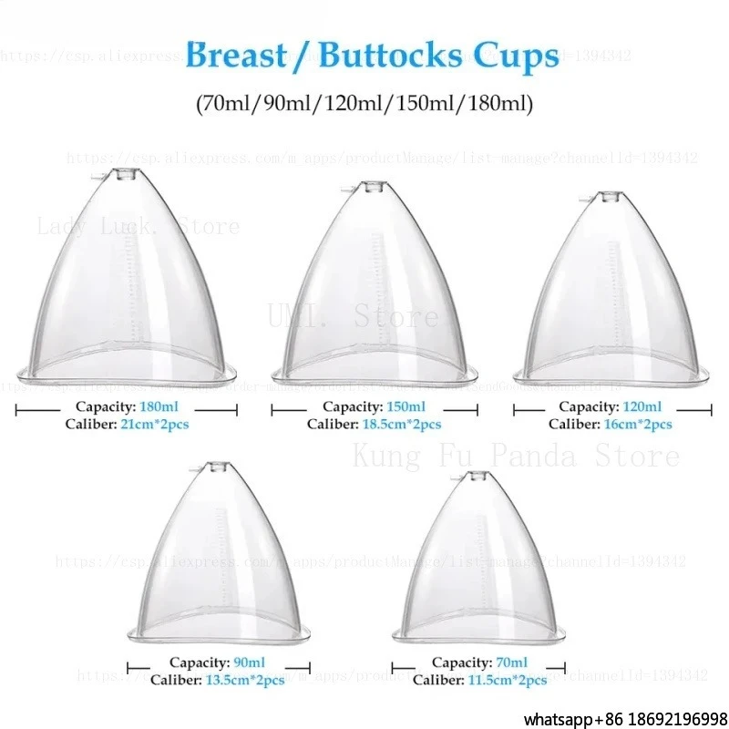 Vacuum Suction Cup Butt Lifting Therapy Machine Breast Enhancement Buttock Enlargement Pump Machine Body Shaping Beauty Device