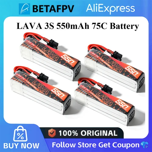 Imagen 1 del producto BETAFPV LAVA 3S 550mAh 75C Batería 2PCS/3PCS/4PCS Conector XT30 para Pavo20 Pro FPV Racing Drone