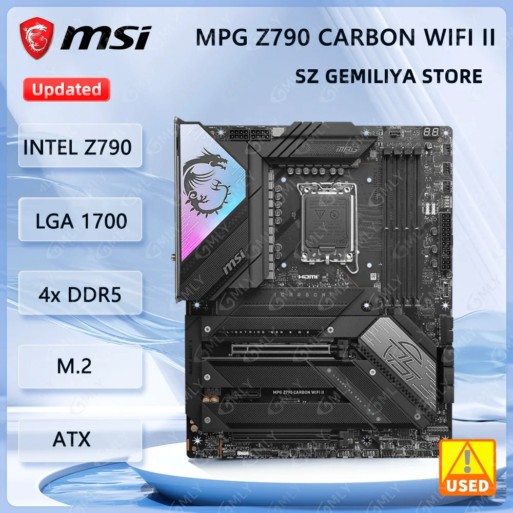 

Материнская плата MSI MPG Z790 CARBON WIFI II INTEL Z790 1700 DDR5 256 ГБ M.2 SSD с поддержкой i9-14900K i7-14700KF i314100 i5-13600 процессор