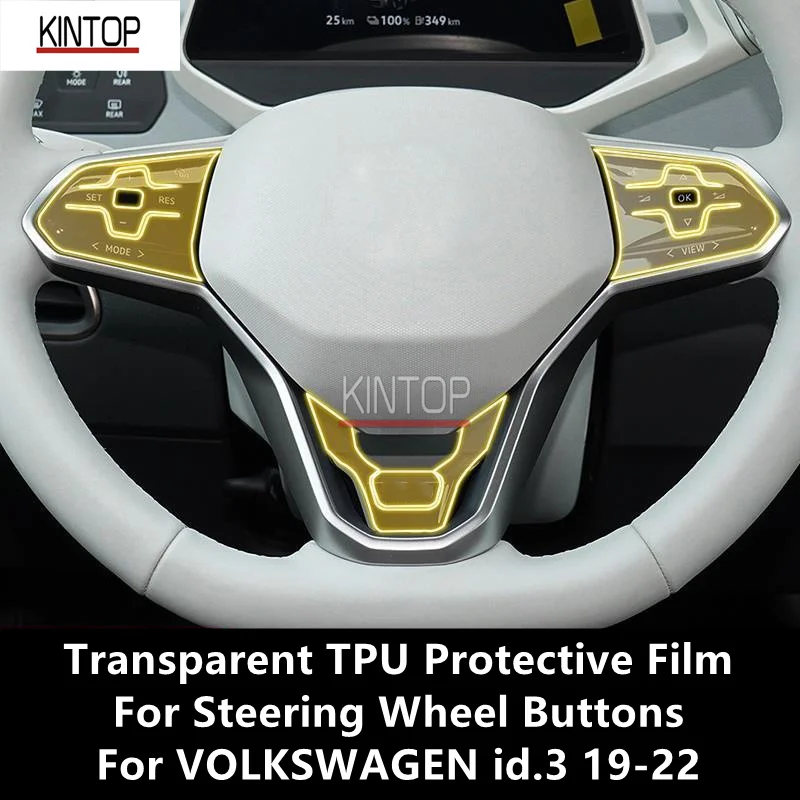 

For VOLKSWAGEN id.3 19-22 Steering Wheel Buttons Transparent TPU Protective Film Anti-scratch Repair Film Accessories Refit