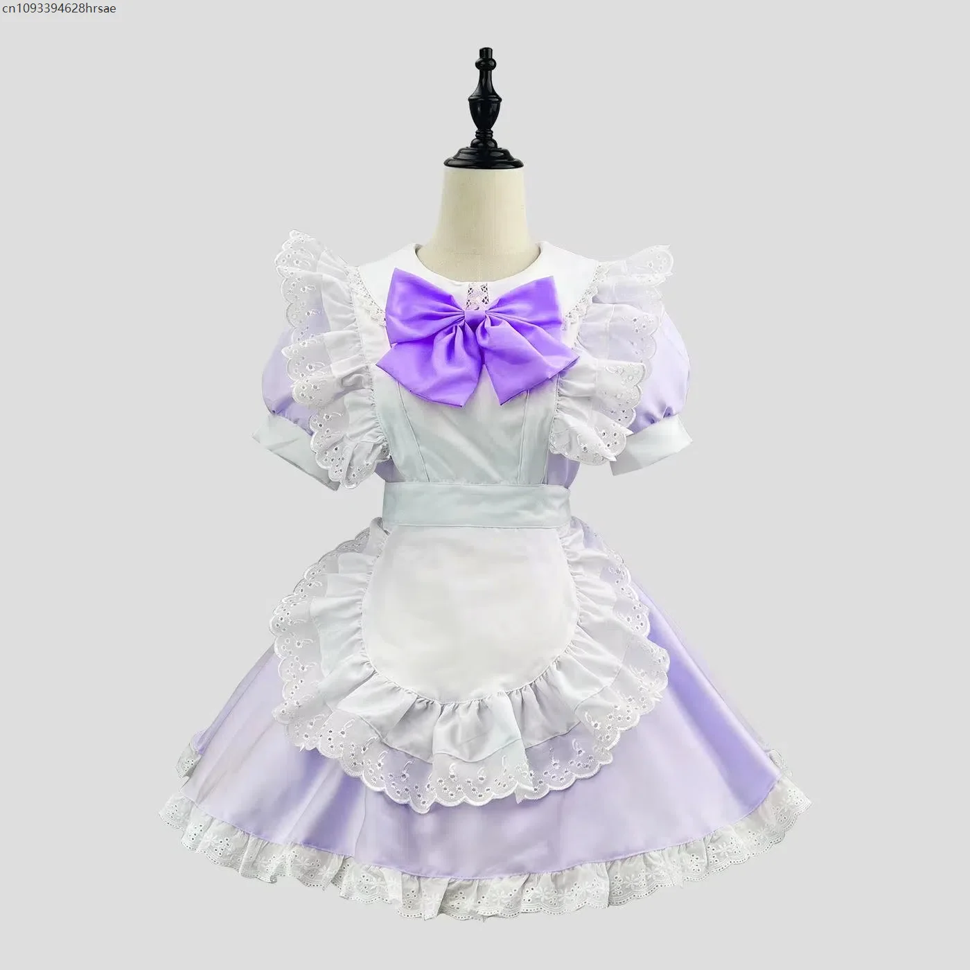 

Pink Lolita Dress Suit Purple Bow Maid Dress Up Coffee Servant Uniform Anime Cosplay Costume Adult Clothing