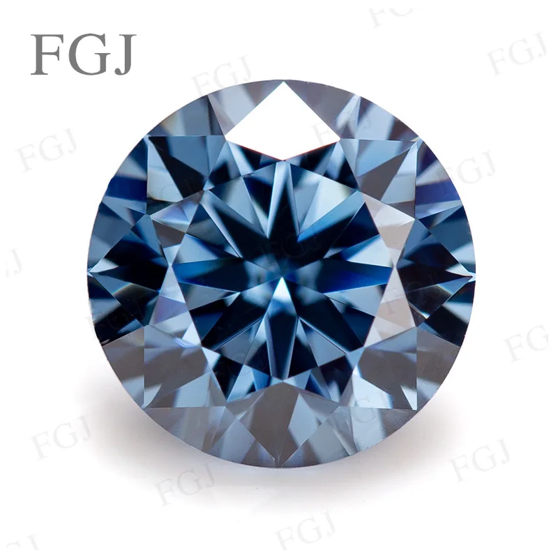 

Hot Sale Moissanite All Size Round Shape VVS1 Clarity Vivid Blue Brilliant Cut Loose Gemstone Diamond With GRA Factory Wholesale