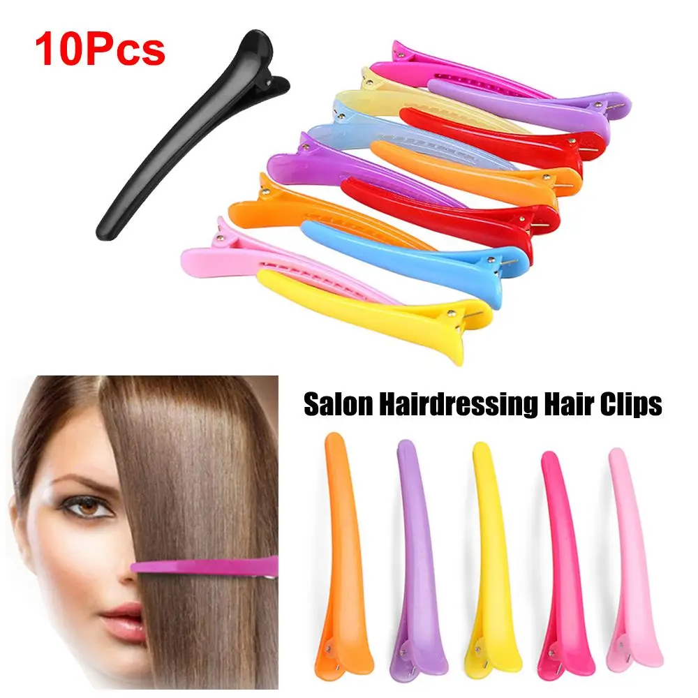 10Pcs 10Pcs Hairpins Hair Salon Section Clamps Salon Styling Hair Clips Washing Shower Barrette Basic Hair Clips