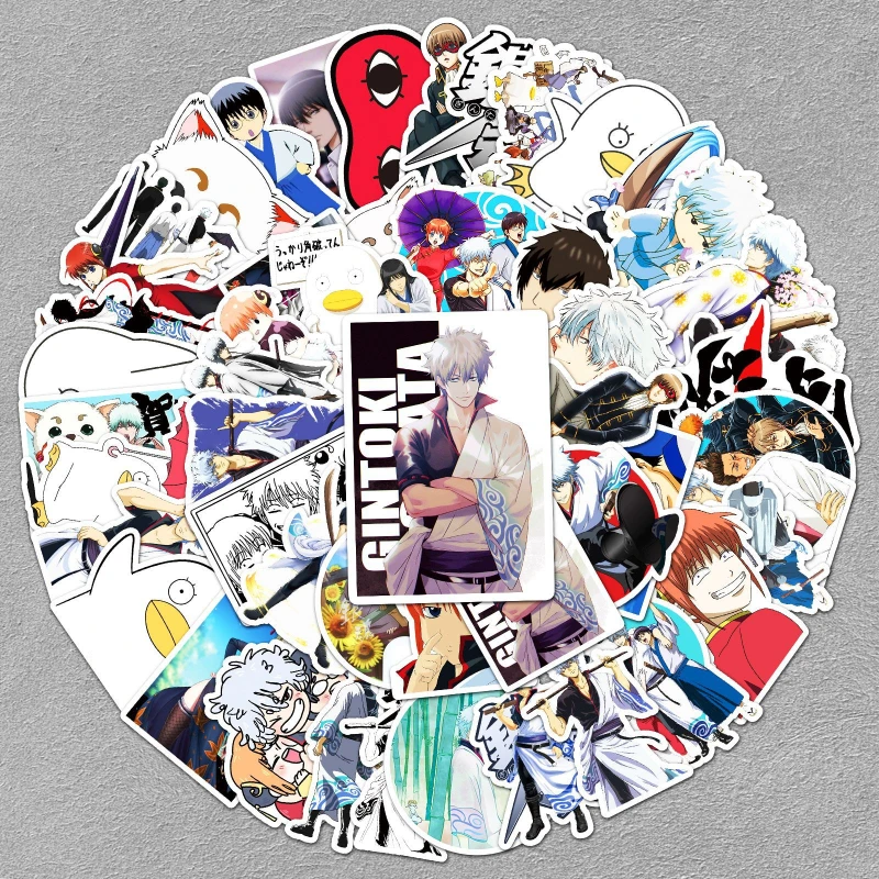 50/30/10PCS Gintoki Sakata Jirou Yata Kagura Popular Anime Secondary Peripheral Laptop Luggage Waterproof Decorative Stickers