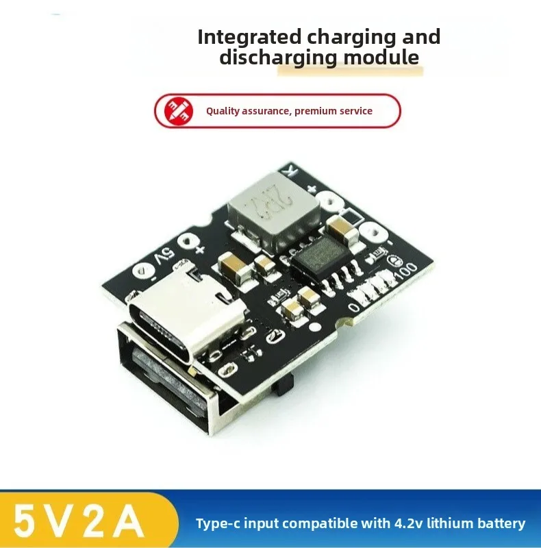 1-5 pces/smart 5v 2a tipo-c carregador módulo descarregador para bateria de lítio 3.7v, corte de carga ajustável 4.2v/4.35v