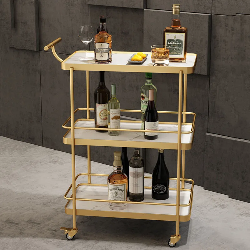 Rolling Cart Organizer Trolley Kitchen Headboards Metal Beach Utility Trolley Serving Wine Rack Cabeceros Hotel Furniture