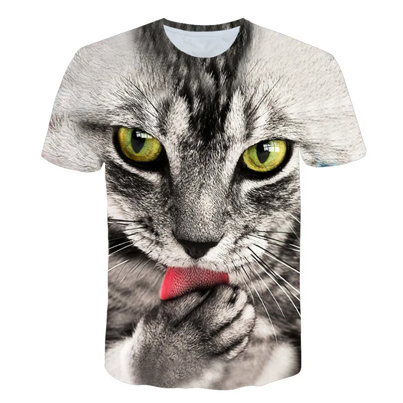 2021 Fashion Funny Cat Graphic t shirts For Men Summer Casual Round Neck Short Sleeve Tee Animal Pattern T-shirt Male XS-6XL