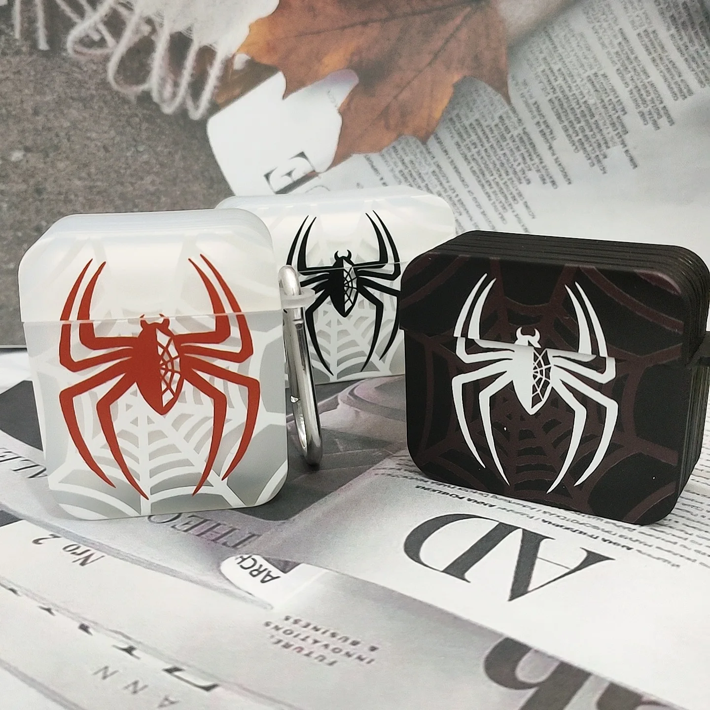 Airpods Case Pro 2 3 Case High Quality Wireless Headphones Airpods Case Anime Spider Case Spider Cartoon Pattern with Key Ring