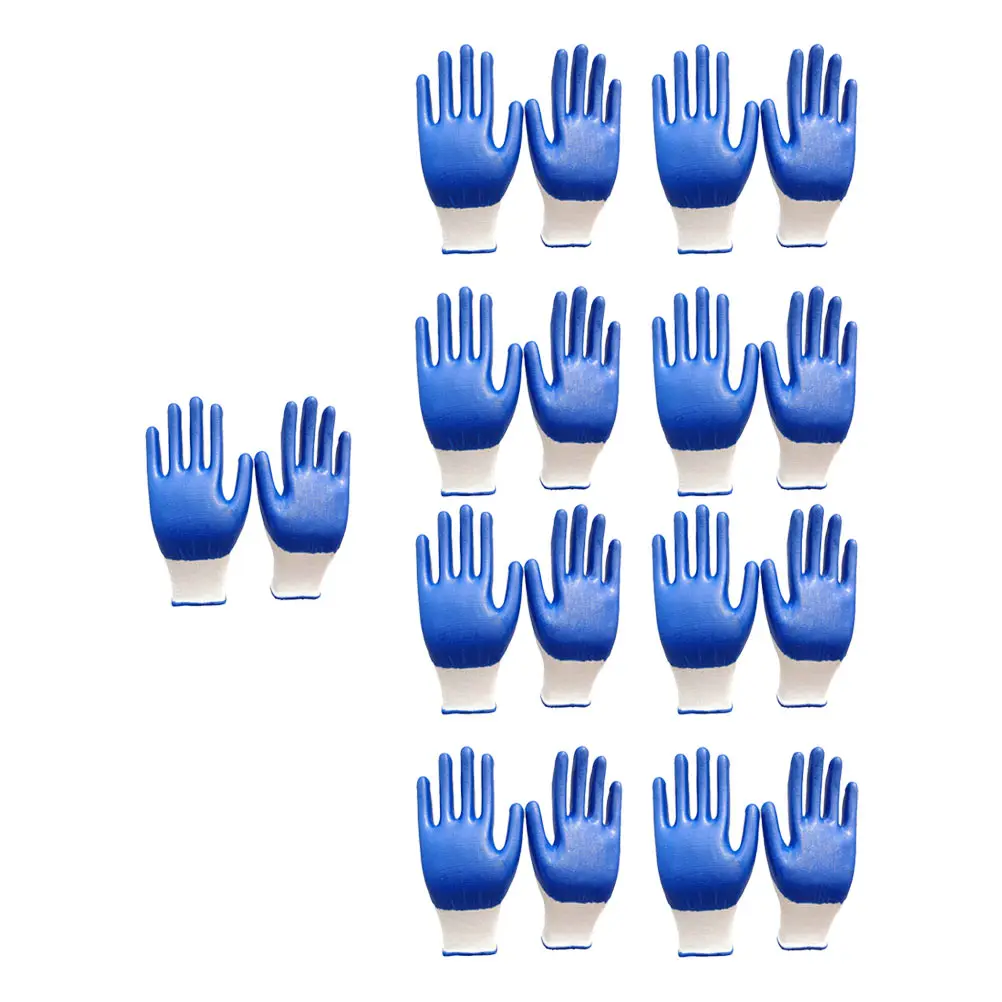 

12 Pairs Protective Gloves Hand Protection Garden Work Silicone Nitrile Working Labor