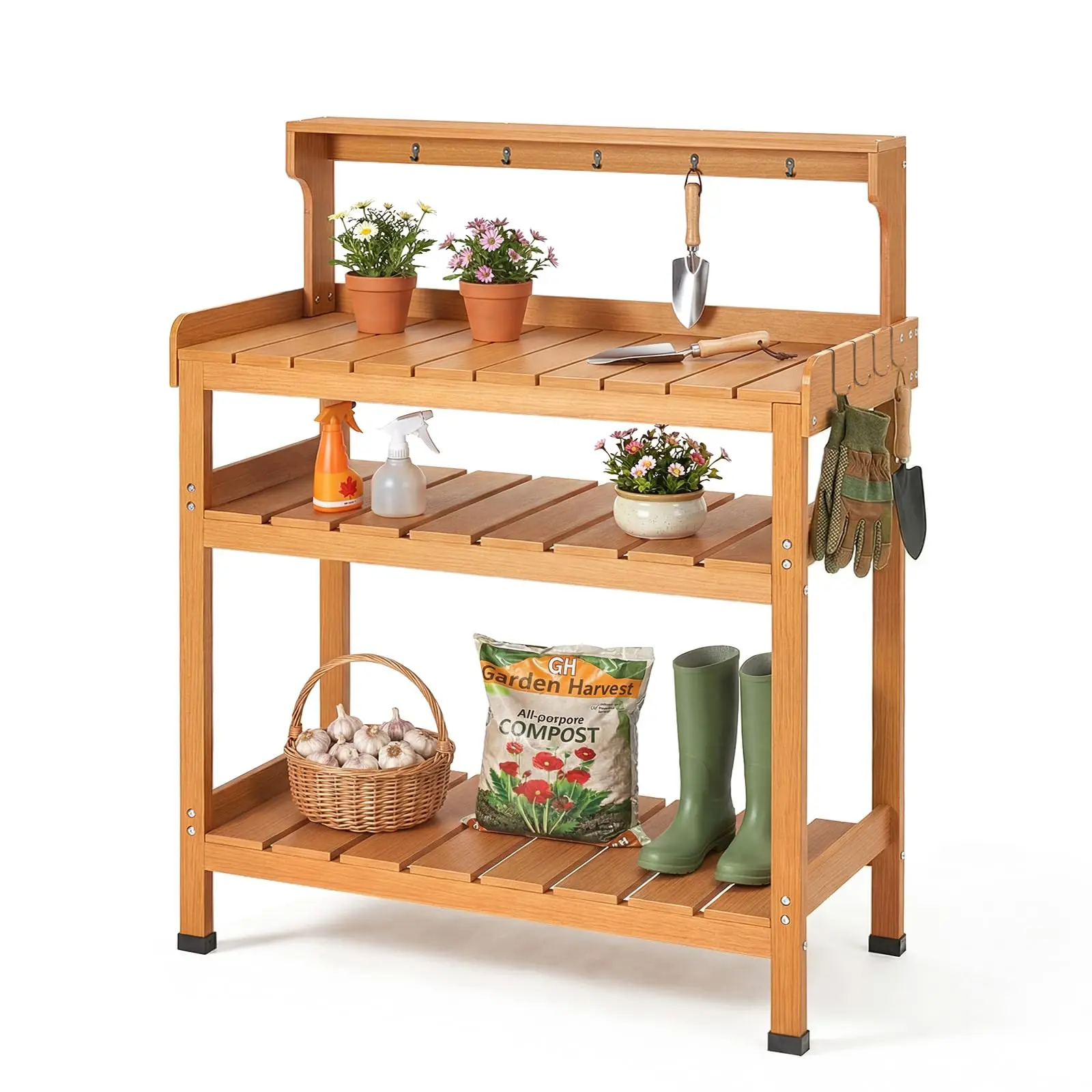 Potting Bench Table, Extra-Large Outdoor Garden Potting Bench-HDPS