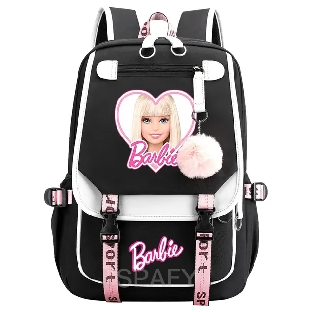 Barbie the movie Boy Girls Kids School Book Bags Women USB Bagpack Teenagers Canvas Laptop Travel Student Backpack