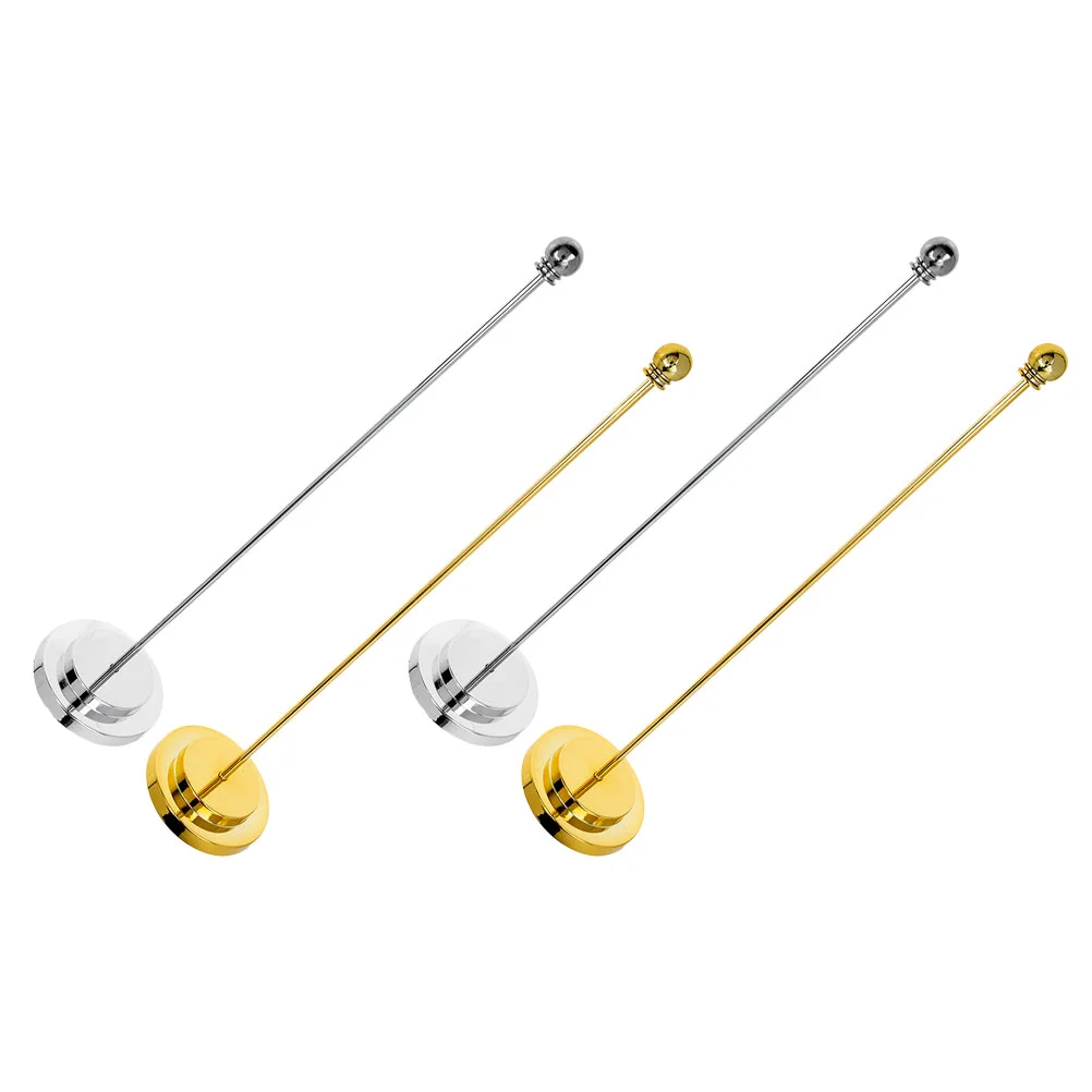 

4 Pcs Table Flag Pole Pedestal Office Stand Ornaments Desk Support Main Rod Metal Holder Household Decorative