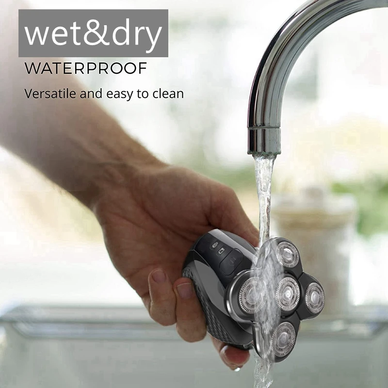 ماكينة حلاقة كهربائية احترافية للرجال، ماكينة حلاقة كهربائية برأس جاف رطب، ماكينة حلاقة أصلع قابلة لإعادة الشحن، مجموعة أدوات العناية الشخصية