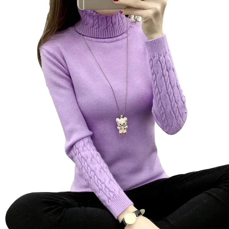 Women Turtleneck Winter Sweater Women 2024 new Long Sleeve Knitted Women Sweaters And Pullovers Female Jumper Tricot Tops QH0812