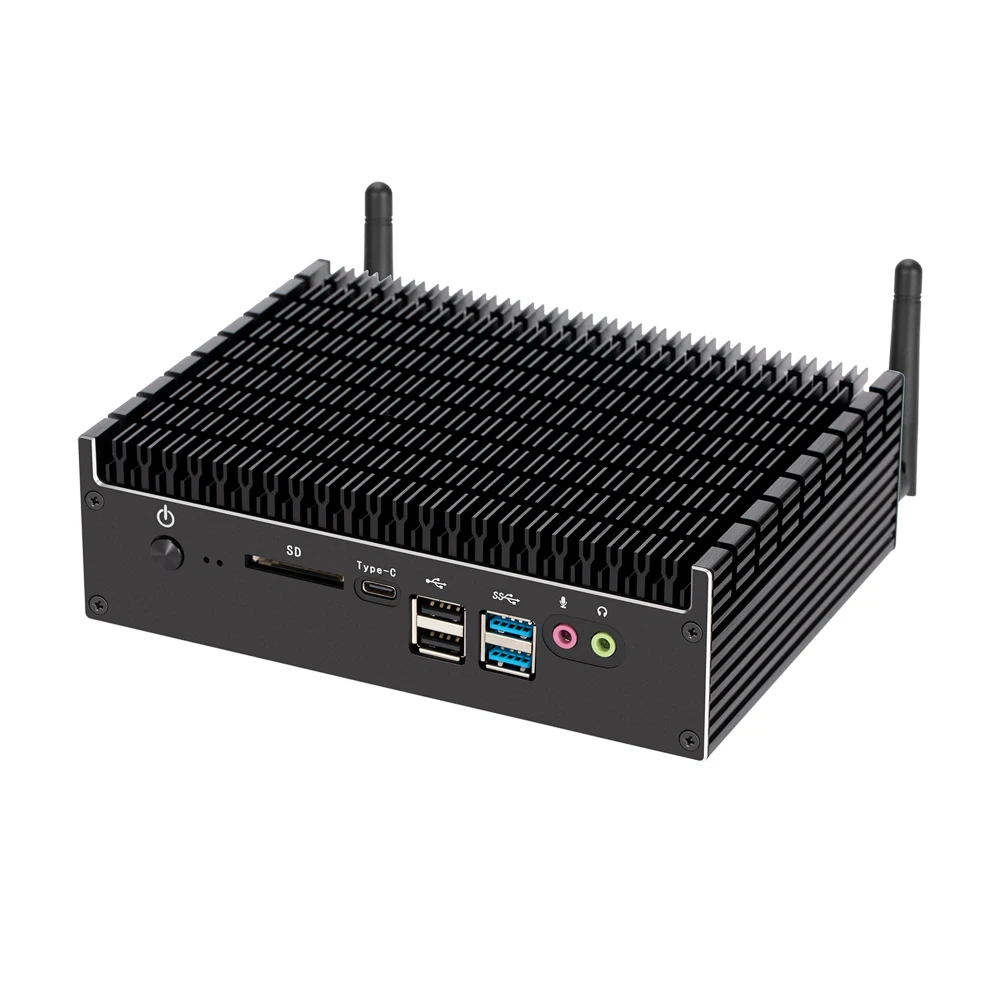 Yosurs Mini Pc tanpa kipas, komputer Desktop mikro kartu SD mikro Intel i5 10210U i7 10710U Dual LAN 2xDDR4 COM