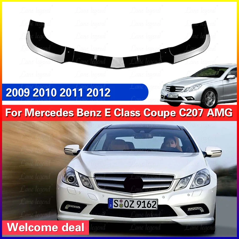 For Mercedes-Benz E-Class Coupe C207 AMG Line 2009-2012 Car Front Bumper Lip Splitter Diffuser Cars Exterior Modification Parts