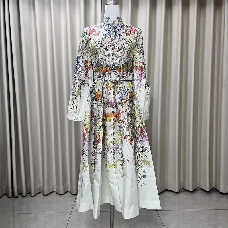 

Women's Dress Floral Linen Elegant Long Dresses Casual Vacation Beach Party Dresses Woman Clothing Summer Skirts for Women 2025