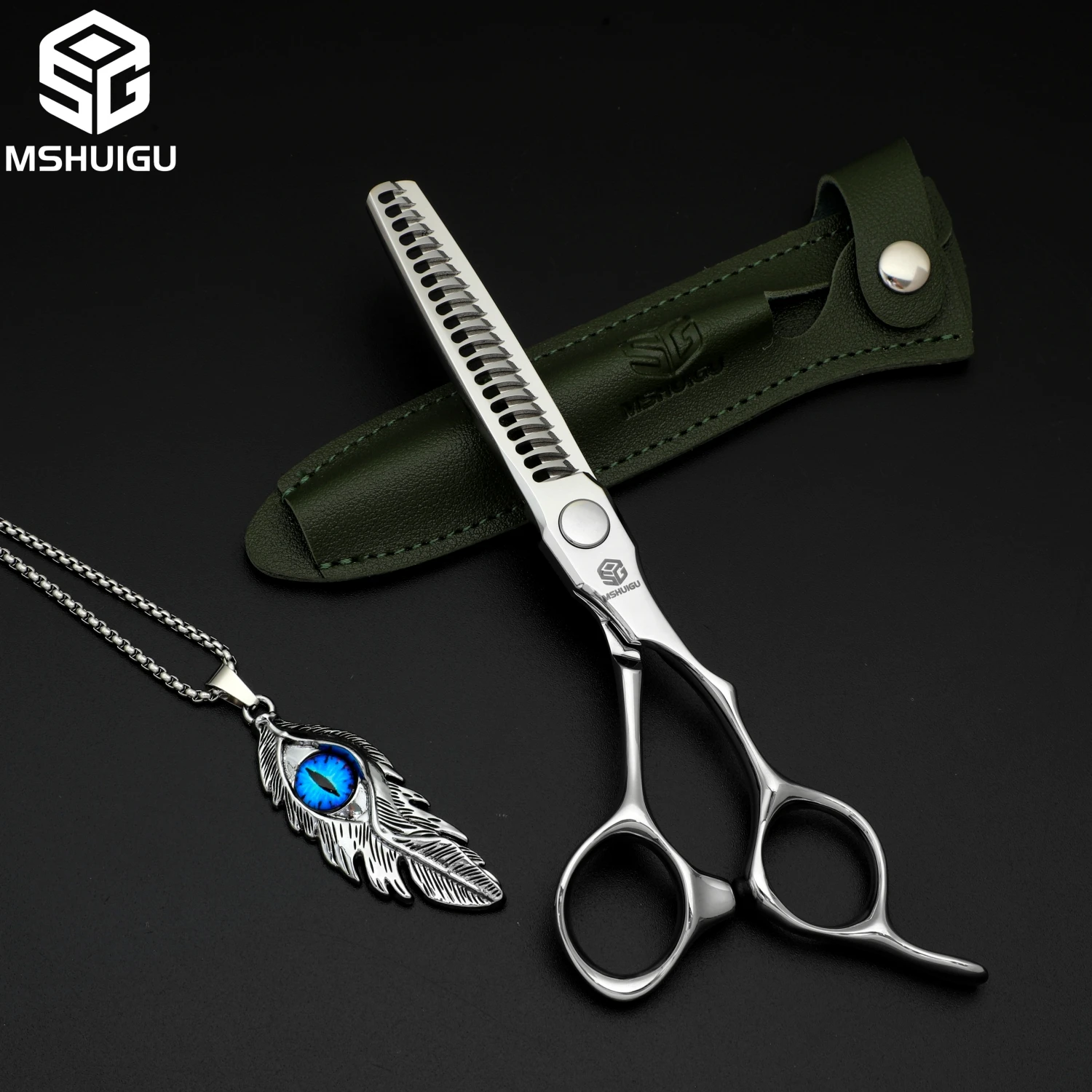 MSHUIGU Professionelle Haarstrukturschere, gebogene Klinge, kann Schere, Friseurschere, Werkzeugzubehör, Japan vg10 Stahl, 15,2 cm verschiebbar – Detail 30