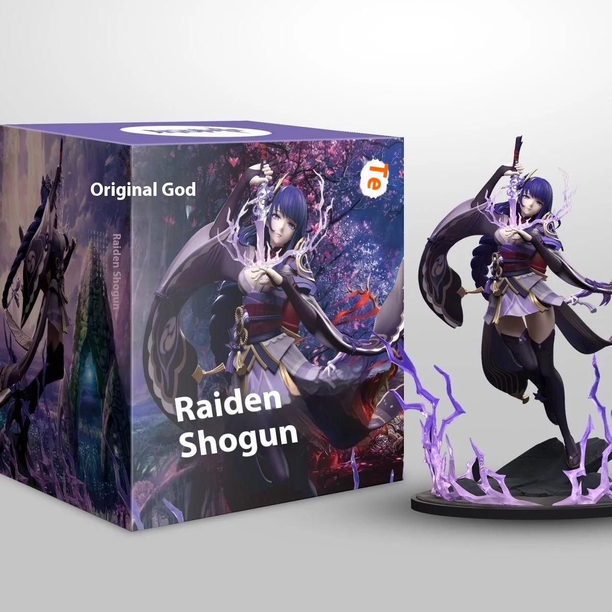 32cm 신제품 원신 임팩트 라이덴 쇼군 액션 피규어 컬렉터블 라이덴 에이 교체 가능한 얼굴과 무기 세부 있는 PVC 레진