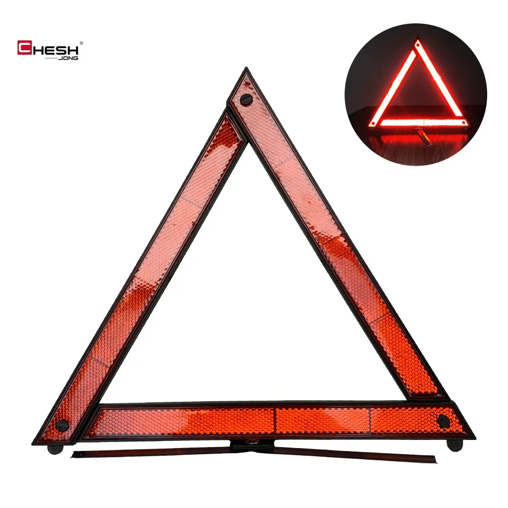 Car Safety Warning Tripod Night Road Emergency Failure Warning Reflective Tripod Foldable Portable Warning Sign Auto Accessories