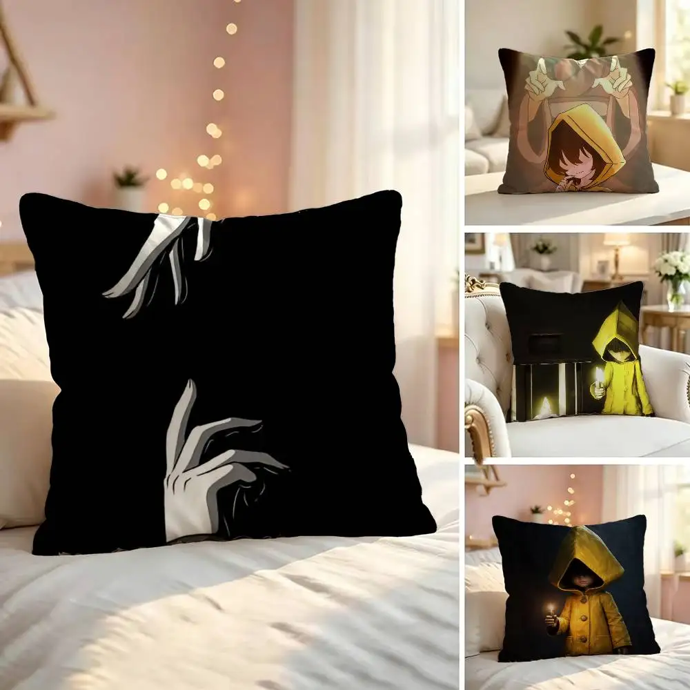 G-Game L-Little N-Nightmares Soft Pillow Shell For Sofa Living Space Bedroom Headboard Backrest Square Cushion Cozy