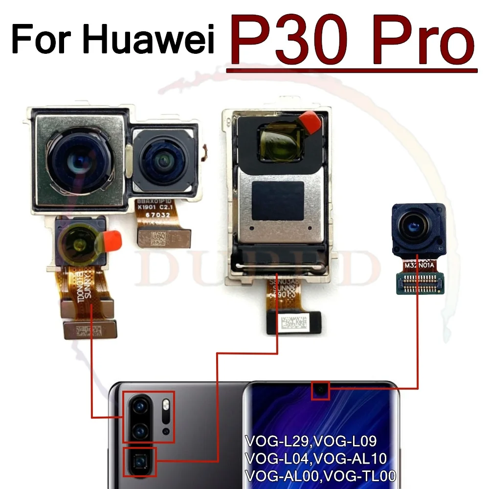 Front Rear Camera For Huawei P30 Pro P30Pro Frontal Selfie Wide Back Facing Main Camera Moduel Flex Cable Parts