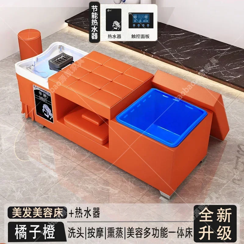 1  water storage type hair treatment shampoo bed free of water, Thai massage water circulation fumigation barber shop