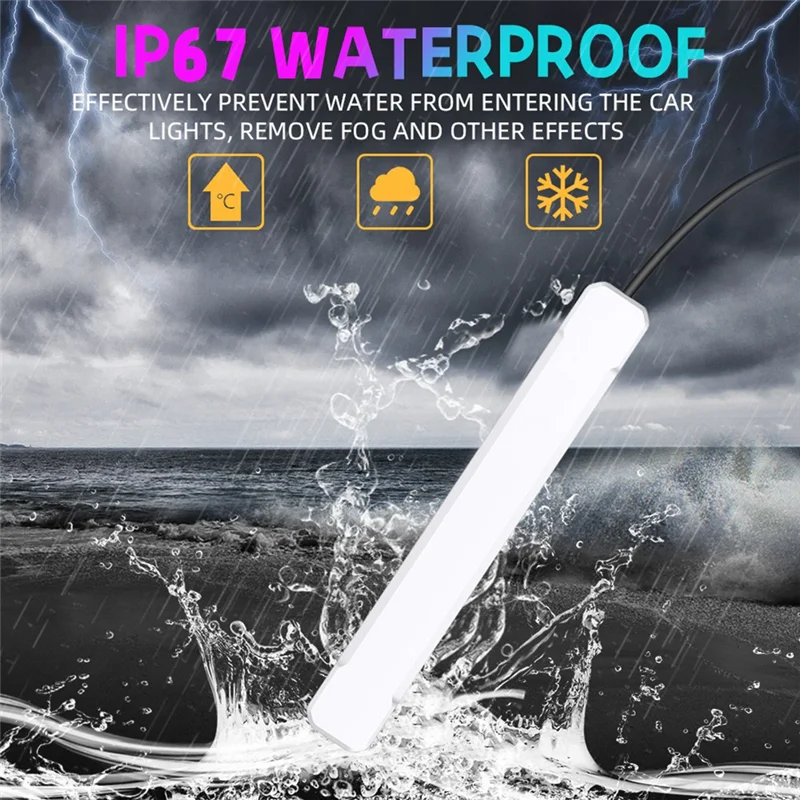 أضواء LED للسيارة داخلية ذكية مع التحكم في التطبيق، وأضواء سيارة RGB مع الموسيقى ووضع DIY، وتصميم خطين مع شاحن سيارة