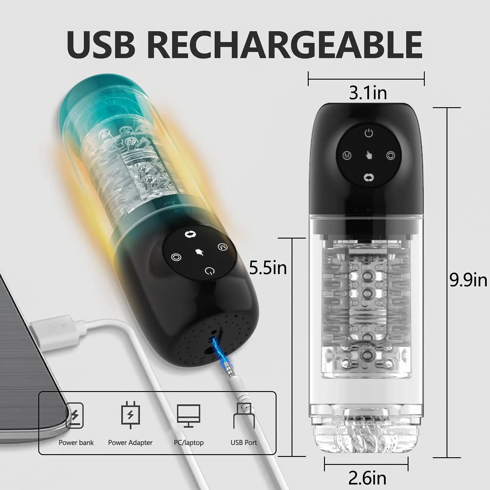 4 in 1 Upgraded Male Masturbator 4s Lockable Penis Pump One-Click Release Vacuum Pumps 7 Rhythmic Suction 7 Smooth Rotation Auto