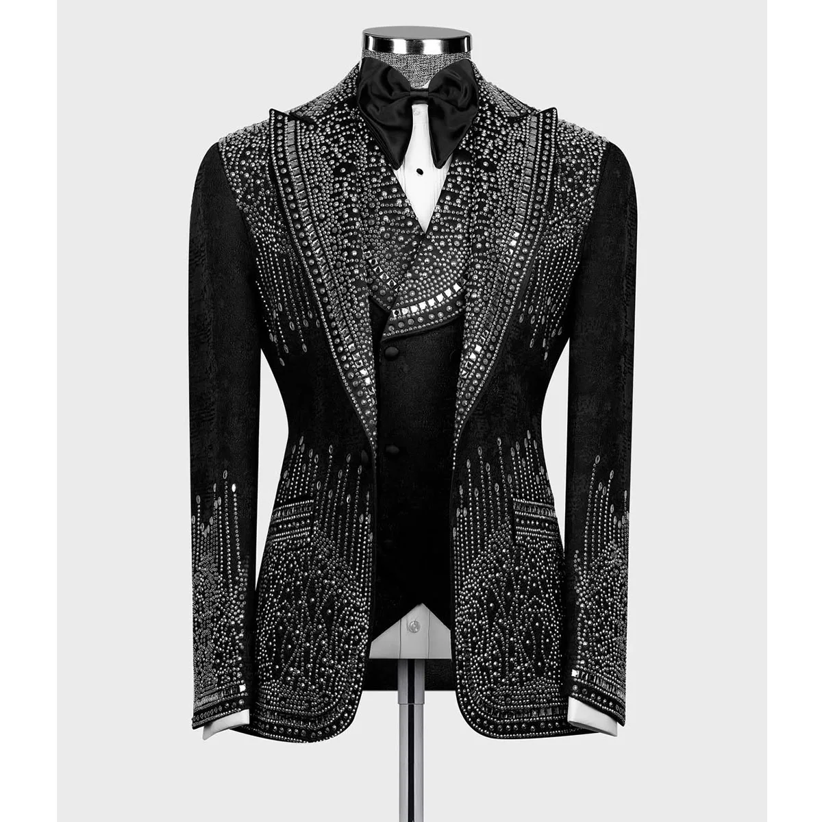 

Мужские костюмы на заказ с блестящими стразами, пиджаки с острыми лацканами, смокинги с бриллиантами, комплекты из 2 предметов для мужчин, для вечеринок и выпускных балов