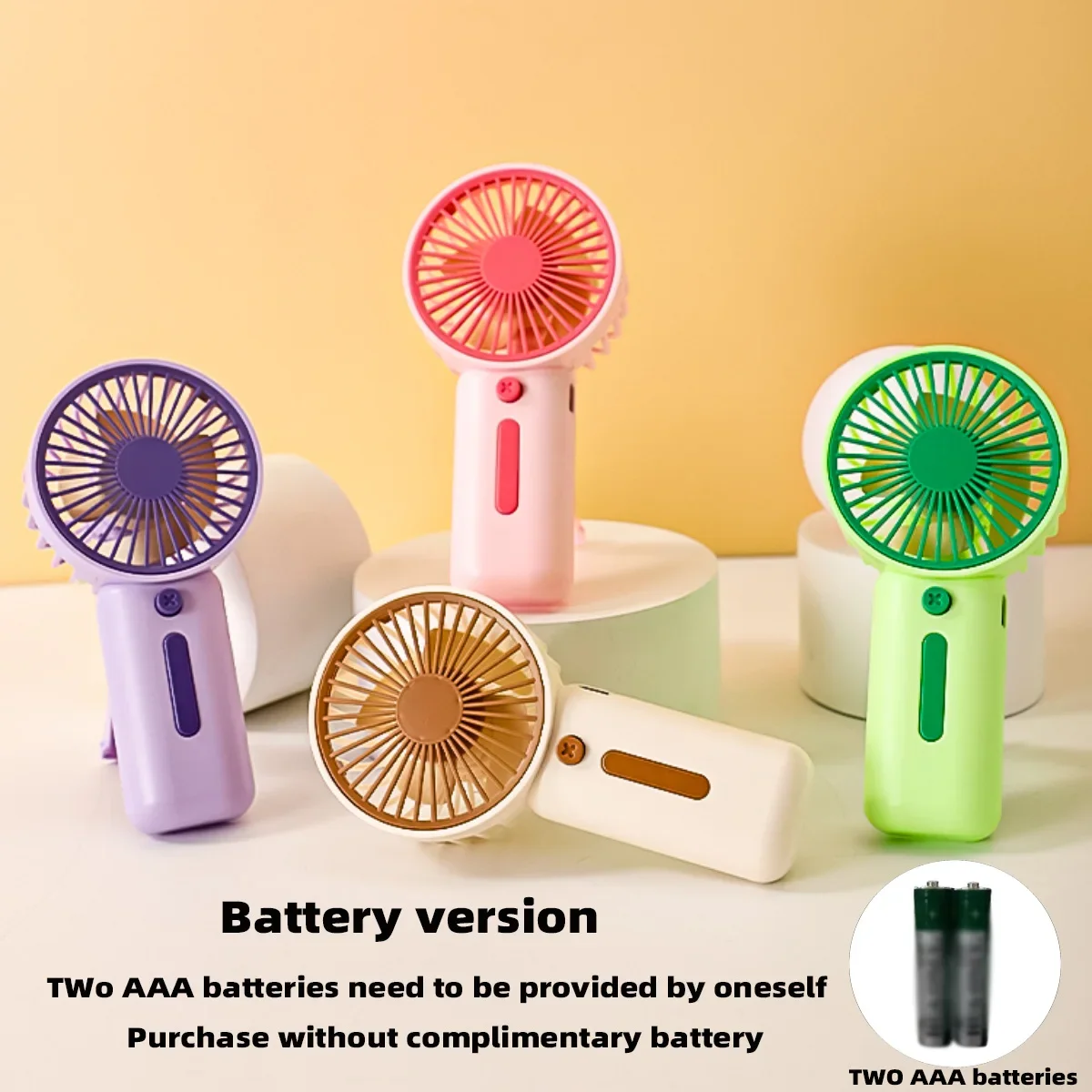 Portable Mini Handheld Fan with Three Adjustable Wind Speeds in Summer,Small Electric Fan Battery Version for Outdoor Indoor Use