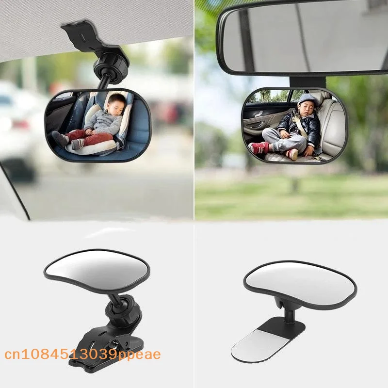 Car Rearview Mirror Wide View Safety Mirror For Windshield Infant Car Seats Clear Reflection 360-Degree Rotatable Adjustable