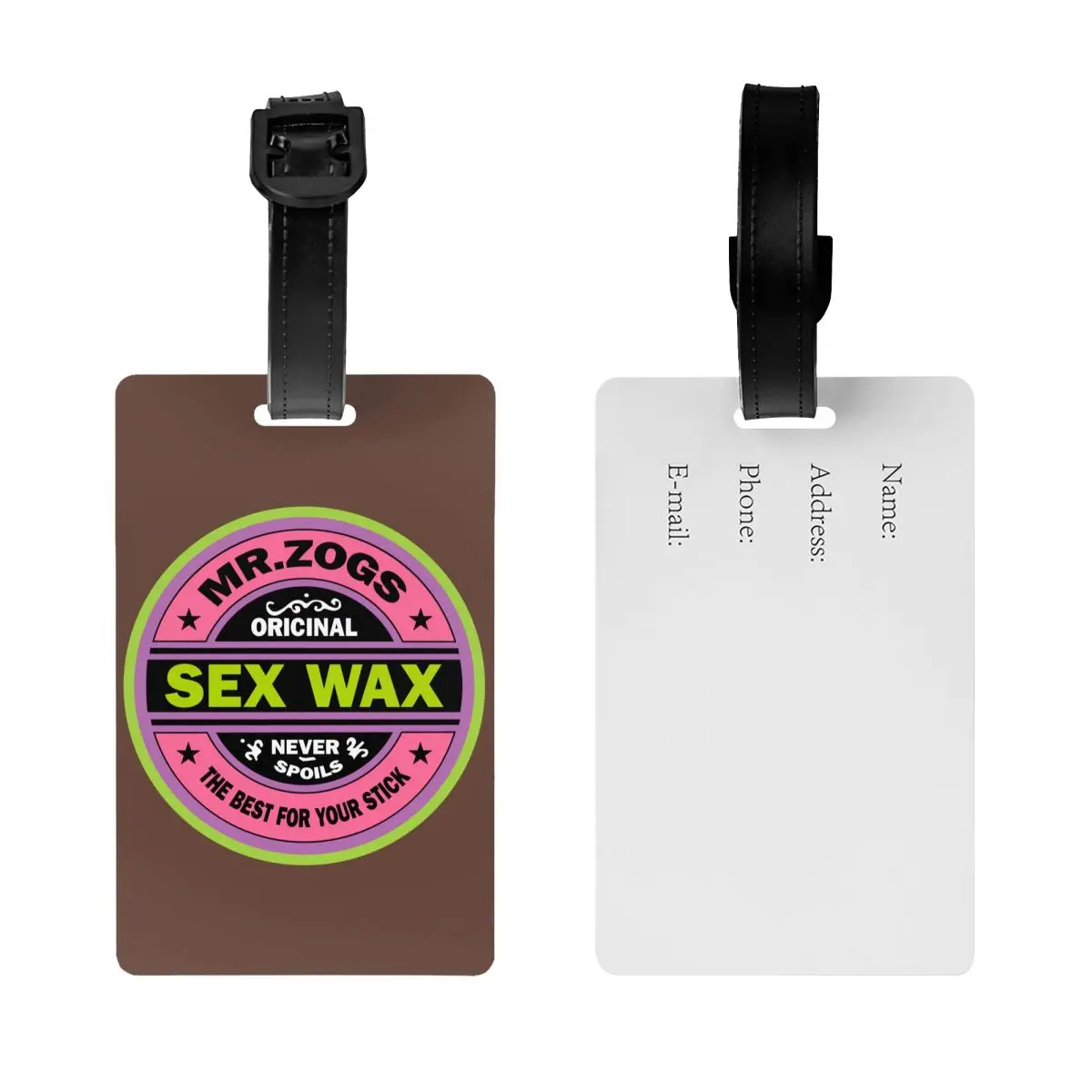 Mr Zogs Surfing Sex Wax Luggage Tags for Suitcases Privacy Cover ID Label