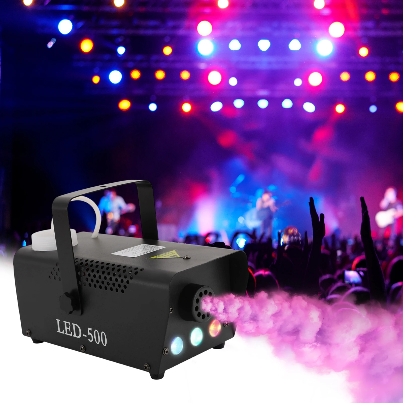 500 W Nebelmaschine RGB 3 LED-Leuchten gemischte Farben Nebelmaschine mit Fernbedienung Bühne Spray Nebelmaschine für Weihnachtsfeier DJ