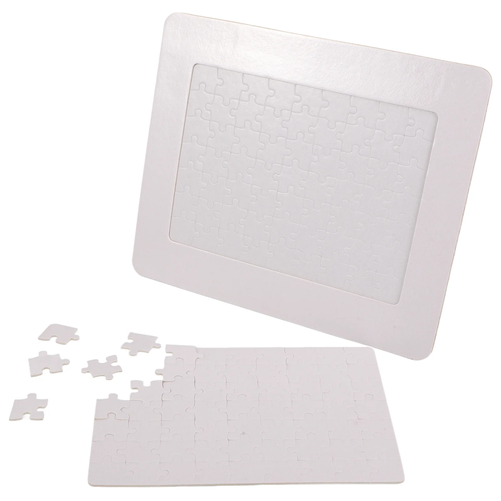 

Photo Frame Puzzle White Jigsaw Puzzles Sublimation Blanks DIY Custom Cognitive Plaything Wood Toy