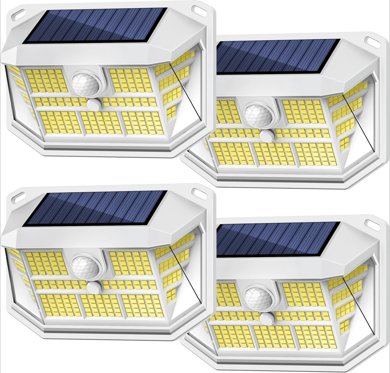 

231 LED Outdoor Waterproof Solar Light, 4 Lights 300° Security Wall Light with 3 Lighting Modes, IP65 PIR Outdoor Motion Sensor