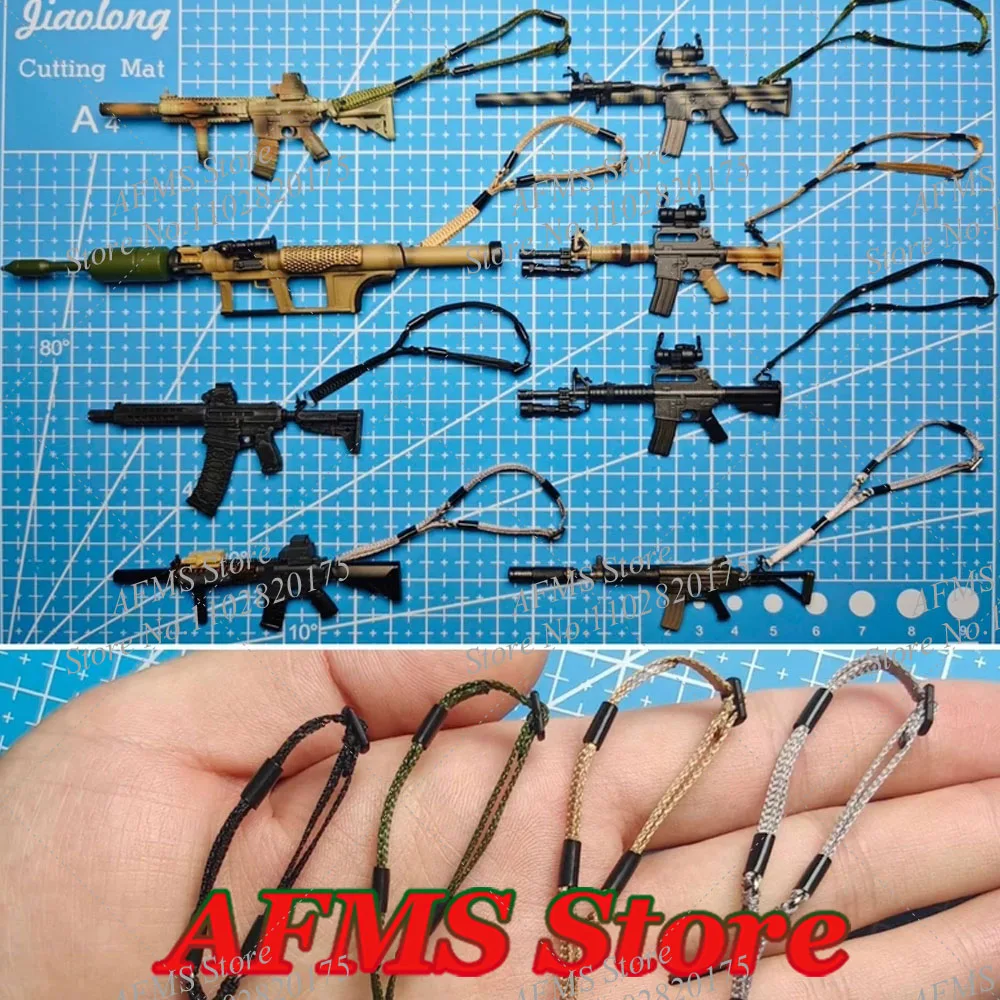 Maßstab 1:12 ‌   Sammlerfigur Einpunkt-Spielzeugpistole mit Seilriemen und Zubehör, passend für 6-Zoll-Actionfiguren und Soldatenpuppen