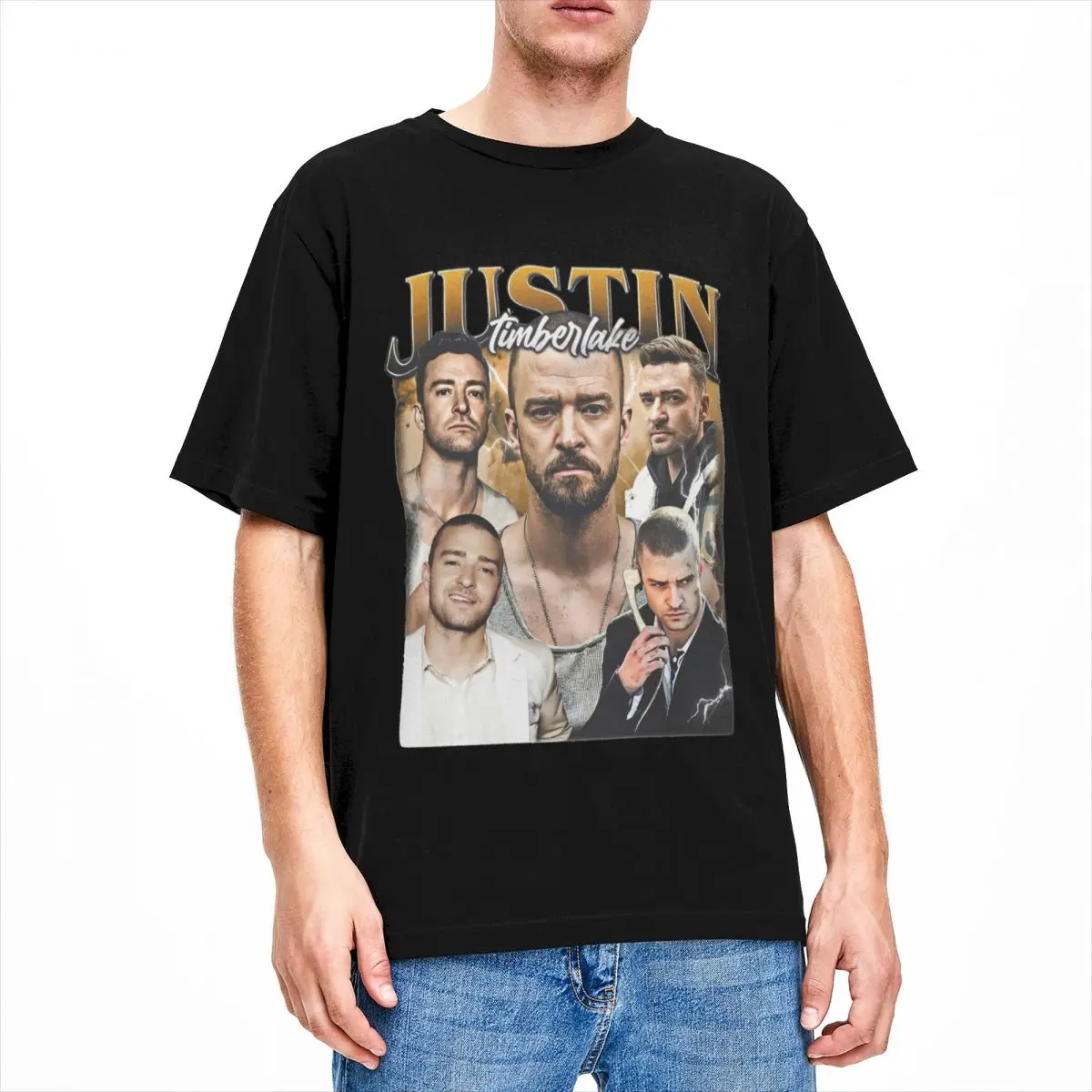 Men Women Printed Justin Timberlake Homage Tee T Shirt Cotton T-shirts Clothing