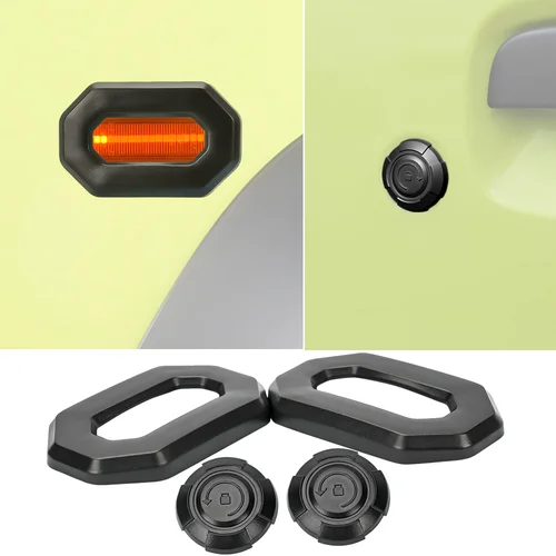 4 Uds cubierta de agujero de llave de puerta de coche guardabarros lateral luz de señal de giro decoración de lámpara para Suzuki Jimny JB64 JB74 2019 + accesorios exteriores