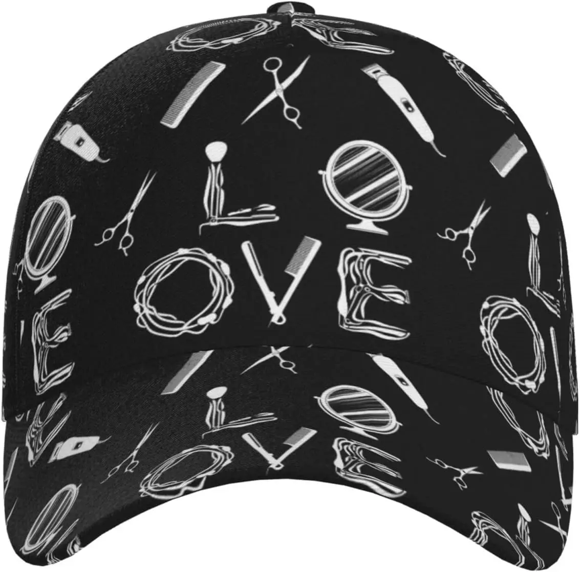 LOVE Barber Tool Pattern Baseball Cap Adjustable Baseball Cap Unisex Classic Dad Trucker Hat Snapback Hats