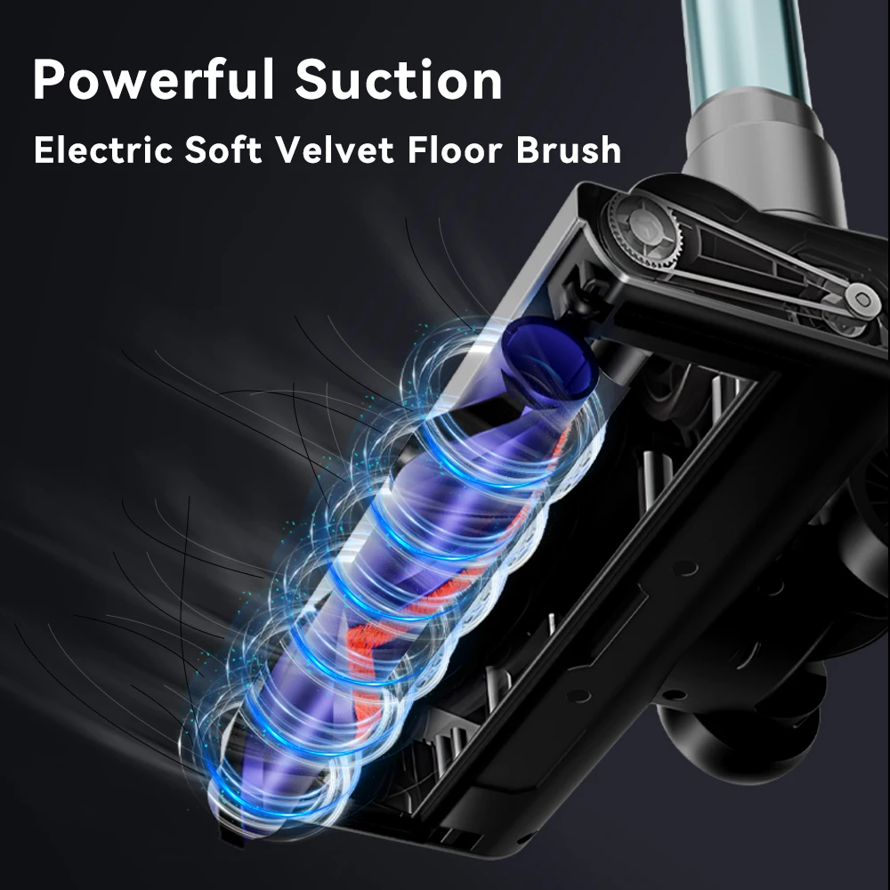 مكنسة كهربائية لاسلكية بقوة شفط 28 كيلو باسكال، جهاز منزلي ذكي محمول، كوب غبار بطارية قابل للإزالة