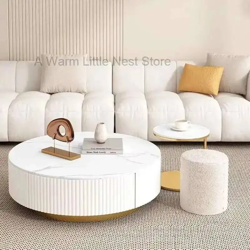 غرفة فاخرة تصميم القهوة الفاخرة الجدول المعيشة المنزل تخزين طاولة جانبية الشمال تصميم موبليس الفقرة El Hogar زخرفة الأثاث #2