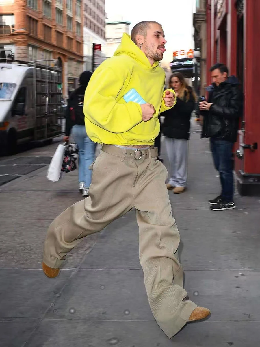 

Bieber New Hand Sve Embroidered Logo American Sle Hoodie Couples Autumn Winter Fce Lined Sweatirt Hat irt