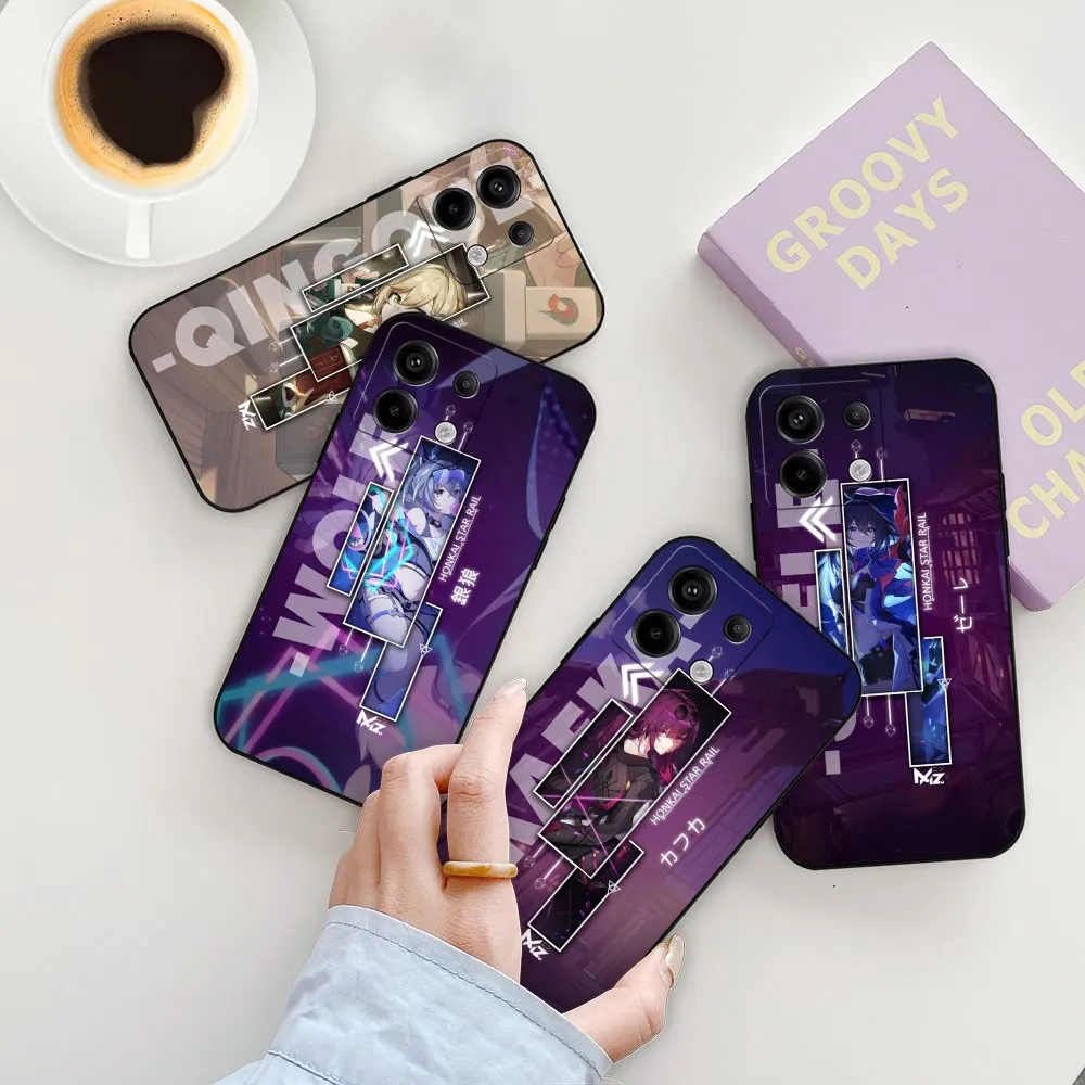 

Anime Honkai Star Rail Kafka Phone Case For Redmi Note 13 12S 12 12T 11 11E 10 9 9T 9S 8 7 6 11T 11S Pro Plus Black Soft Cover